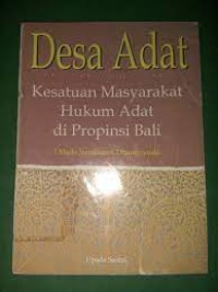 Image of DESA ADAT KESATUAN MASYARAKAT HUKUM ADAT DI PROPINSI BALI