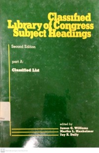 Image of Classified Library Of Congress Subject Headings