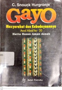 Image of Gayo Masyarakat dan Kebudayaanya Awal Abad ke-20,